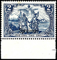 2 M. Reichspost Mit Aufdruck "Specimen" Tadellos Postfrisch Vom Unterrand, Tiefst Gepr. Georg Bühler, Mi. 1200,--, Katal - Sonstige & Ohne Zuordnung