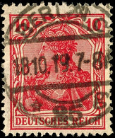 10 Pfg Dunkelrosarot, Gepr. Jäschke-L. BPP, Mi. 200.-, Katalog: 86IIf O - Sonstige & Ohne Zuordnung