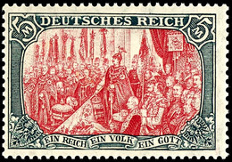 5 Mark Reichspost (UV Karmin), Friedensdruck, Tadellos Postfrisch, Gepr. Zenker BPP, Mi. 120.-, Katalog: 97AIb ** - Sonstige & Ohne Zuordnung