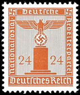 24 Pfennig Parteidienstmarke, Waagerechte Gummiriffelung, Tadellos Postfrisch, Gepr. Schlegel A. BPP, Mi. 350.-, Katalog - Altri & Non Classificati