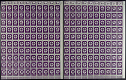 6 Pfg Schwärzlichpurpurviolett, 2 Walzendruck-Bogen Zu Je 100 Werten Ohne Linken Rand Mit OR '2'9'2, Je Tadellos Postfri - Andere & Zonder Classificatie