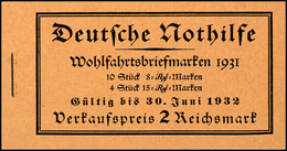Nothilfe 1931, Heftchenblattränder Ndgz., Tadellos Postfrisch, Mi. 450.-, Katalog: MH30.2 ** - Postzegelboekjes