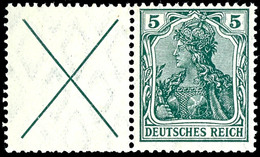 Germania 1910, X + 5 Pfg Germania, Waagerechter Zusammendruck, Tadellos Postfrisch Mit Der Typischen Herstellungsbedingt - Sonstige & Ohne Zuordnung