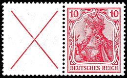 X+10 Pfg. Germania Friedensdruck, Waagerechter Zusammendruck, Postfrisch, Mi. 700,-, Katalog: W4b ** - Autres & Non Classés