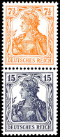 7½ +15 Pfg. Orange + Grauviolett, Germania, Senkrechter Zusammendruck Postfrisch, Kurzbefund Weinbuch BPP: "echt Und Ein - Sonstige & Ohne Zuordnung