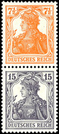 7½ +15 Pfg. Germania, Senkrechter Zusammendruck Postfrisch, Mi. 180,-, Katalog: S8ba ** - Autres & Non Classés