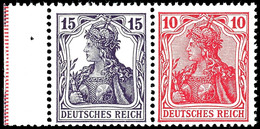 RL+15+10 Pfg. Germania, Waagerechter Zusammendruck Postfrisch, Gepr. Infla, Katalog: W13aa ** - Altri & Non Classificati