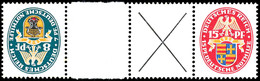 8+Z+X+15 Pfg., Nothilfe 1928, Waagerechter Zusammendruck. Postfrisch (leichte Alterungsspuren), Mi. 3.000,-, Katalog: KZ - Other & Unclassified