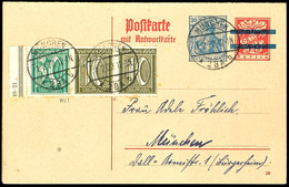 Germania Und Ziffern 1921, 30 Und 10 Pfg Waagerecht Mit Anhängender 10 Pfg Als Zufrankatur Auf 30 Pfg Germania Bayern-Au - Other & Unclassified
