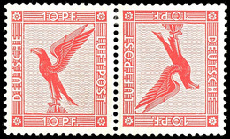 Flugpost 1931, 10 + 10 Pfg, Waagerechter Kehr-Zusdammendruck, Tadellos Ungebraucht, Mi. 210.-, Katalog: K7 * - Other & Unclassified