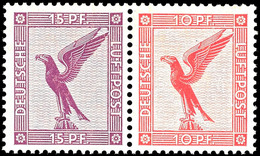 15+10 Pfg. Adler 1931, Waagerechter Zusammendruck Postfrisch, Mi. 200,-, Katalog: W22 ** - Autres & Non Classés