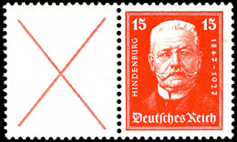 X+15 Pfg., Hindenburgspende 1927,  Waagerechter Zusammendruck Postfrisch, Mi. 180,-, Katalog: W25 ** - Altri & Non Classificati