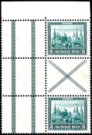 8+X+8 Pfg., Nothilfe 1930, Senkrechter Zusammendruck Mit Bogenrand Und Links Mit Zwischenstegen, Postfrisch, Mi. 500,-,  - Sonstige & Ohne Zuordnung