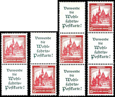 A1+15, A1+15+A1, 15+A1 Und 15+A1+15 Pfg., Nothilfe1931, 4 Senkrechter Zusammendruck, Je Postfrisch, Mi. 1.160,-, Katalog - Sonstige & Ohne Zuordnung