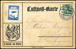 1913, 10 Pfg. Zeppelinflugtage Düsseldorf Ungestempelt Auf Zwei Verschiedenfarbigen Sonderkarten Mit 5 Pfg. Germania Und - Airmail & Zeppelin