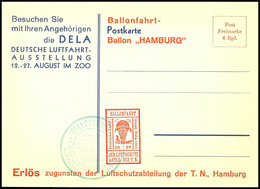 30 Pfg Ballonmarke Auf Weiß Bzw. Blau, Je Mit Plattenfehler I " 'D' Von 'DER LUFTSCHUTZ' Oben Gebrochen", Ja Auf Entspre - Posta Aerea & Zeppelin