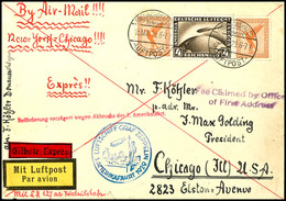 1929, 1. Nordamerikafahrt, Auflieferung Friedrichshafen Mit Verzögerungsfahrt, Eilboten-Brief Mit 4 RM Zeppelin Und Zwei - Sonstige & Ohne Zuordnung