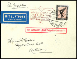 1929, Hollandfahrt, Abwurf Amsterdam Mit Auflieferung Friedrichshafen Und Ankunftsstempel Type 2 In Rot, Brief Mit 1 M.  - Andere & Zonder Classificatie