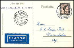 1930, Schweizfahrt, Bordpost Vom 12.4. Mit Abwurf Basel, Karte Mit 1 M. Adler Nach Deisenhofen, Pracht, Katalog: Si.51C  - Andere & Zonder Classificatie