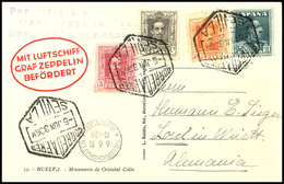 1930, Südamerikafahrt, Spanische Post Der Heimfahrt, Karte Aus SEVILLA 5.JUN. Mit Bunter Frankatur Via Friedrichshafen M - Autres & Non Classés