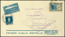 1930, Südamerikafahrt, Argentinische Post Bis Friedrichshafen, Vordruckbrief Mit 3.60 P. Zeppelin Mit Blauem Aufdruck Un - Autres & Non Classés