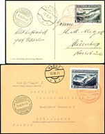 1931, Fahrt Vaduz-Lausanne, Karte Mit 1 Fr. Zeppelin Und Stempel VADUZ A 10.VI Und Brief Mit 2 Fr. Zeppelin Und Stempel  - Sonstige & Ohne Zuordnung