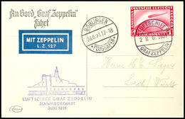 1931, Schwabenfahrt, Bordpost Vom 28.6. Nach Böblingen, Fotokarte Mit 1 RM Zeppelin Nach Lorch, Pracht, Katalog: Si.112A - Sonstige & Ohne Zuordnung