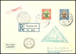 1931, Islandfahrt, Isländische Post, R-Karte Aus REYKJAVIK 30.7. Mit 1 Kr. Und 30 Aur Sondermarken Nach Berlin Mit Ankun - Sonstige & Ohne Zuordnung