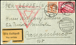 1933, Chicagofahrt, Auflieferung Friedrichshafen Bis Recife, Brief Mit 1 RM. Chicagofahrt Und 50 Pfg Adler Von "HEIDELBE - Sonstige & Ohne Zuordnung