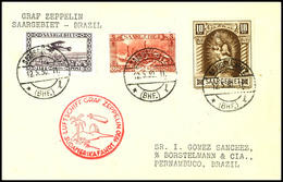 Saargebiet: 1930, Südamerikafahrt, Auslieferung Friedrichshafen Bis Pernambuco, Karte Aus SAARBRÜCKEN 12.5. Mit U.a. 10  - Other & Unclassified