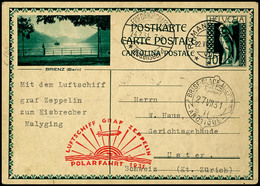 Schweiz: 1931, Polarfahrt, Auflieferung Friedrichshafen Bis D. Malygin, 10 C. Bildganzsachenkarte Mit Rückseitig Guter F - Andere & Zonder Classificatie