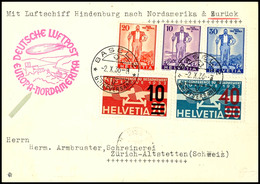 Schweiz: 1936, 10. Nordamerikafahrt, Karte Aus BASEL 2.X. Mit Bunter Frankatur, Adressiert Nach Zürich, Pracht, Katalog: - Autres & Non Classés