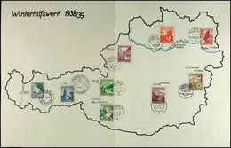 1938 "Winterhilfswerk 1938/39" DIN A3 WHW Gedenkblatt Als Landkarte Gestaltetes Blatt Mit Den 9 Zugehörigen Orten, Frank - Autres & Non Classés