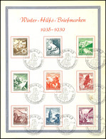 1938, "Winter- Hilfs- Briefmarken 1938 - 1939", WHW-Gedenkblatt Mit Entspr. MiNr. 675/83 Und SST Berlin C2 Vom 21.12.38, - Other & Unclassified