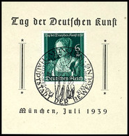 1939,Tag Der Deutschen Kunst, Kleines Gedenkblatt Pass. Frankiert Mit MiNr. 700 Und Pass. SST München "Hauptstadt Der Be - Other & Unclassified