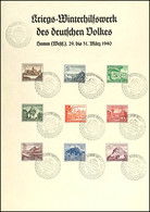 1940, "Kriegs-WHW Des Deutschen Volkes / Hamm...", DIN A 4 Gedenkblatt Frankiert Mit MiNr. 730/38 Und Pass. SST 30.3.40, - Andere & Zonder Classificatie