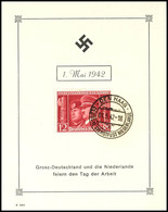 1942, 1. Mai / Grosz-Deutschland Und Die Niederlande, S/w Gedenkblatt Mit MiNr. 663 U. Entspr. Stempel "DEN HAAG 1.5.194 - Other & Unclassified