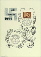 1944, 30. Januar 1944, Gedenkblatt (Entwurf Hugo Hennemann) Pass. Frankiert Mit MiNr. 865 Und SST Nürnberg 30.01.1944, S - Andere & Zonder Classificatie