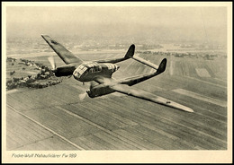 Focke Wulf Fw 189 Aufklärungsflugzeug, Bildkarte Nr. 89614, Herausgegeben Vom Kunstverlag Hansmann/Kassel, Tadellos Unge - Andere & Zonder Classificatie