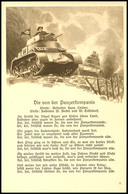 1941, (ca.) "Die Von Der Panzerkompanie"- Lieder Der Front, Soldatenlied Auf S/w Karte Nr.90, Abb. Panzerkolonne, Blanko - Autres & Non Classés