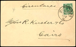 5 Pfg. Krone/Adler Grün Auf Brief Von KDPA SHANGHAI 13/2 92 Nach Cairo Mit Ank.stpl., Mi. 240,-, Katalog: V46a BF - Cina (uffici)