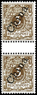 3 Pfennig Adlerausgabe, 2 Postfrische Zwischenstegpaare, Kabinett, Michel 230,-, Katalog: 1IIa,bZS ** - China (kantoren)
