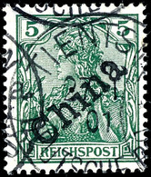 5 Pfennig Handstempel Gestempelt, Sorte II, Kabinett, Michel 300,- Befund Jäschke-L. BPP, Katalog: 9 O - Cina (uffici)