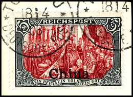 5 Mark Germania Reichspost, Type I Mit Nur Weißer Nachmalung, Entwertet Mit Einkreisstempel "T(ONGK)U 18/4 03" Auf Brief - Deutsche Post In China