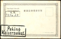 PEKING KAISERPALAST, Ra2 (57:24mm), Klar Mit Briefstempel Auf Chinesischer Karte (unbeschrieben), Fotoattest Haspel BPP: - Cina (uffici)