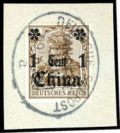 DEUTSCHE SEEPOST YANGTSE-LINIE A 29/6 09, Klar Und Zentr. Auf Briefstück 1 C. Germania, Katalog: 38 BS - China (kantoren)