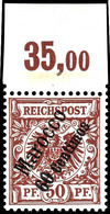 3 Bis 60 Cent, 30 Cent Dunkelorange, Postfrisch, Vom Oberrand, Dort Vorderseitig Falzspur, Ohne Signaturen, Kabinett, Mi - Deutsche Post In Marokko