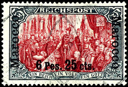 5 Mark Type I, Ohne Nachmalung, Gestempelt, Kabinett,  Gepr. Dr. Pauligk BPP, Michel 1800,-, Katalog: 19I O - Morocco (offices)