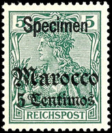 5 C Auf 5 Pfg Germania Reichspost Mit Aufdruck "Specimen", Tadellos Ungebraucht, Gepr. Bothe BPP, Mi. 350.-, Katalog: 20 - Maroc (bureaux)