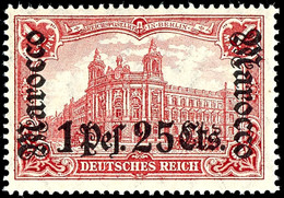 1 P. 25 C. Auf 1 M. Deutsches Reich, Tadellos Postfrisch, Kabinett, Gepr. Bühler, Mi. 220.-, Katalog: 43 ** - Marokko (kantoren)